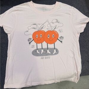 American Eagle Outfitters Pink Graphic Crop Top